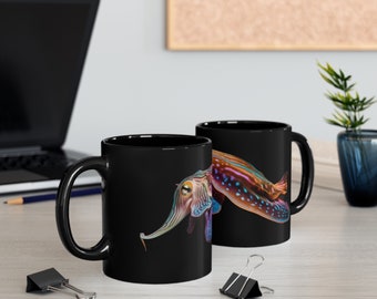 Cuttlefish Mug, Marine Biologist Gift, Ocean Themed Gift, Coffee Mug Sea Creatures