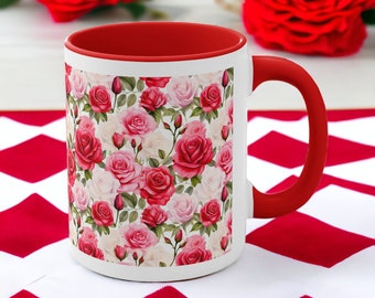 Rose Mug, Mom Gift, Mother&#39;s Day Mug, Rose Coffee Mug, Girl Gift Mug Roses, Flower Mug, Roses Gift Mug, Birthday Gift Mom