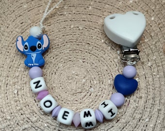 catenella portaciuccio,personalizzata, portaciuccio con nome,stich