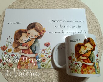 tazza personalizzata festa della mamma,tovaglietta colazione,set regalo mamma