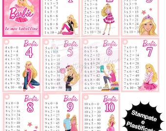 tabelline personalizzate barbie,Tascabili, matematica