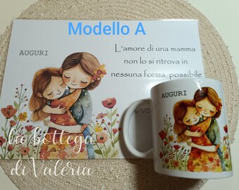 tazza personalizzata festa della mamma,tovaglietta colazione,set regalo mamma