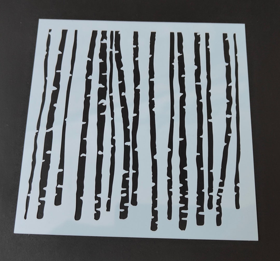 Silver Birch Trees Stencil Mixed Media Mask Template - Etsy