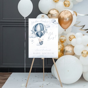 Dragon Hot Air Balloon Baby Shower Welcome Sign (Printable)