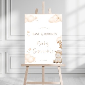 Gender Neutral Baby Sprinkle Welcome Sign, Sheep Baby Shower Welcome Sign Template, Printable Baby Shower Decor, Boho Shower Welcome Poster