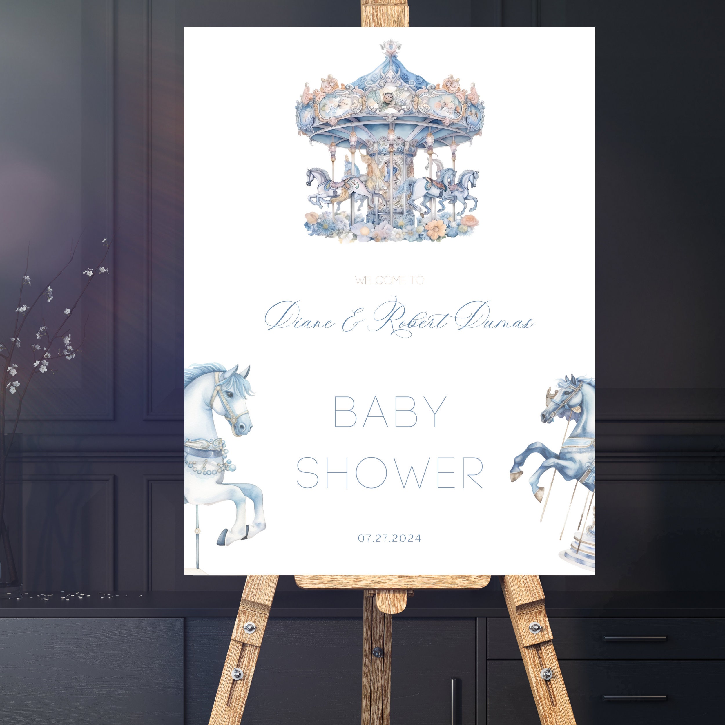 Editable Boy Baby Shower Welcome Sign Blue Baby Shower Decor - Etsy