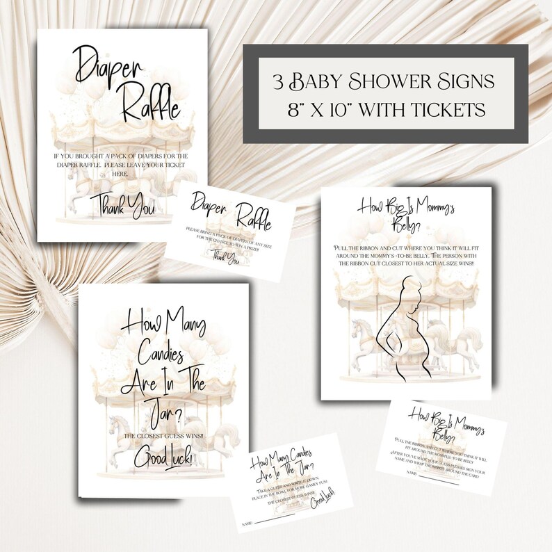 Carousel Baby Shower Games Bundle: Carnival Theme (printable) - Etsy