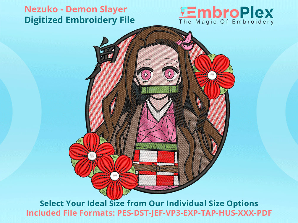 Tanjiro Rectangle Embroidery Design (Anime-Inspired) – EmbroPlex