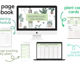 Houseplant Care Journal - Printable PDF Plant Care Worksheets, Indoor Plant Planner
