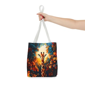 Giraffe Tote Bag: Abstract Animal Art, Endangered Species Design