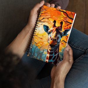 Giraffe Notebook, Giraffe Journal, Endangered Animal Gift, Animal Spiral Notebook, Giraffe Lover Gift, Giraffe Art Gift, Safari Journal