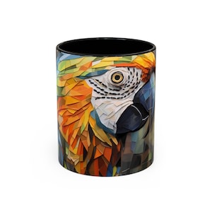 Macaw Mug, Parrot Mug, Macaw Lover Gift, Endangered Animal Awareness, Macaw Cup, Endangered Bird Gift, Macaw Art Gift, Parrot Coffee Cup