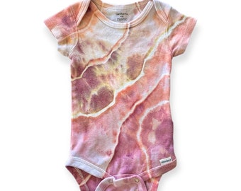 Baby Girl Onesie Organic Geode Tie Dye, Newborn, Multiple Sizes Hand Dyed Ice Dye Baby Shower Gift