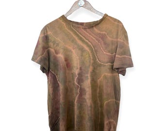 LARGE Natural Organic Geode Tie Dye, Adult Unisex Handmade T-Shirt FREE Shipping