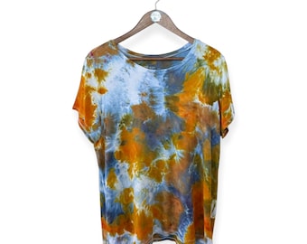 Camiseta unisex para adultos, talla 2XL, con estampado de acuarela, estilo oceánico, playero, teñido anudado, hecha a mano, envío gratis.