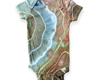 DYE-nosaur Baby Boy Onesie Organic Geode Tie Dye, Newborn, Multiple Sizes Hand Dyed Ice Dye Baby Shower Gift