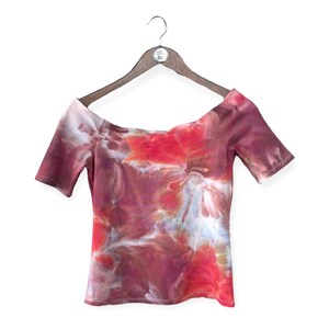 MEDIUM Akvarell Blommor Marmor Gravity Ice Tie Dye Tie Dye, Handgjord T-shirt Dam FRI FRAKT