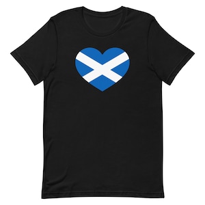 I Love Scotland T-Shirt - Schottisches Herz T-Shirt - Unisex Schottisches Geschenk - Schottland Flagge Shirt