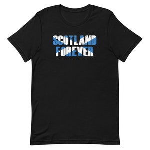 Scotland Forever Shirt – Scottish Flag Text T-Shirt – Saltire Graphic Tee – Scottish Pride Unisex Shirt