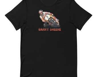 Barry Sheene T-Shirt – Racing Legend Tee – Vintage MotoGP Shirt – Unisex Motorcycle Fan Gift