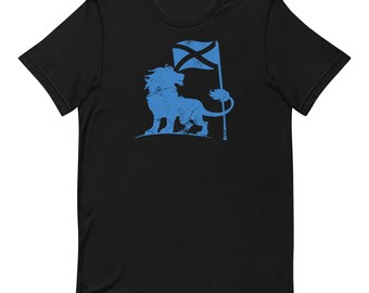 Camiseta del León Azul Rampante Escocés - Camiseta unisex de Escocia - Camiseta heráldica escocesa