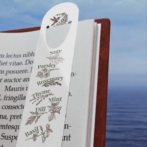 Botanical Herb Bookmark Reading Accessory Kitchen Decor Garden Theme Nature Design Herb Illustration Kitchen Gift Garden Lover Book Marker