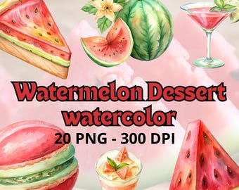 Aquarel watermeloen clipart digitale download zomerfruit PNG verjaardag Pool Party watermeloen PNG fruit clipart watermeloen clipart