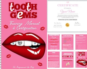 Tooth Gem Complete Training Manual + Certification, Tooth Gem Consent Form, FAQs, Edit in Canva, 6-Figure Side Hustle, Self-Paced