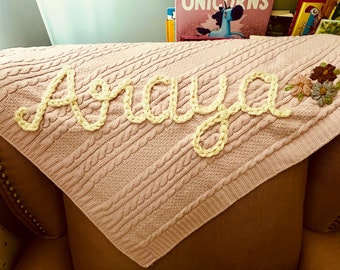 Custom baby name blanket