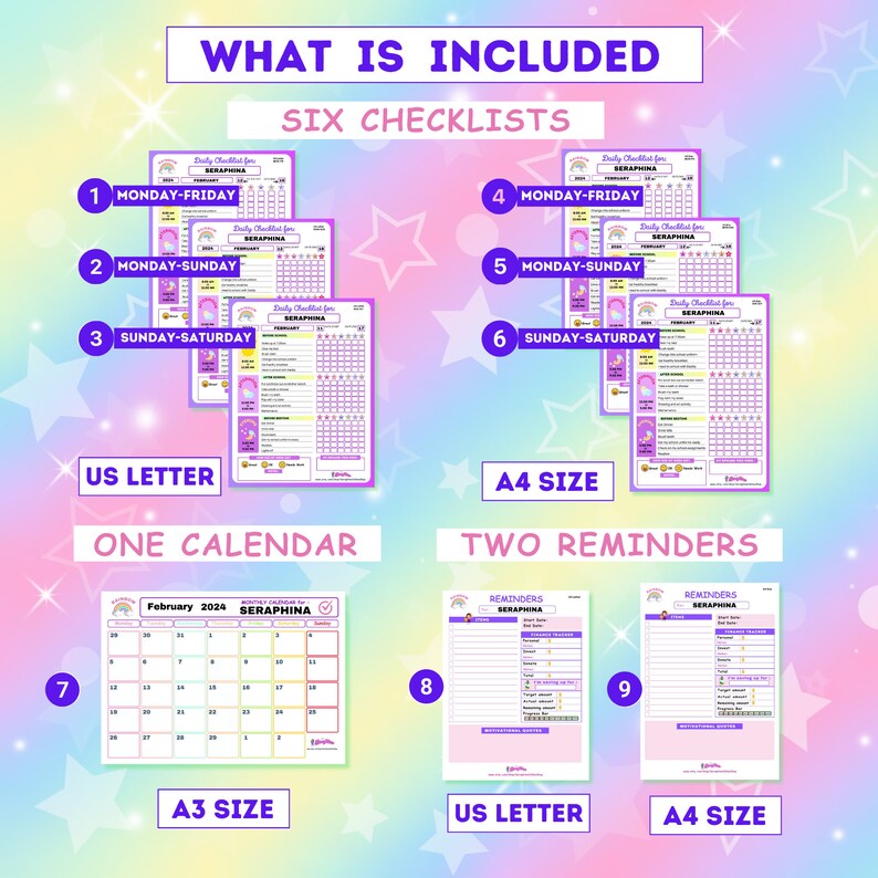 Checklist Paper Calendar.pdf Kids Monthly Calendar, Checklists and Reminders Bundle | Qoutes and ...