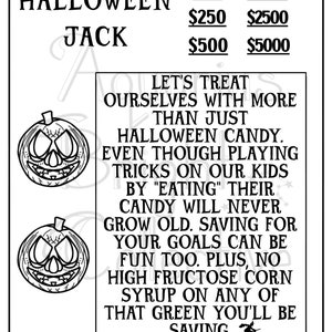 Halloween Savings Challenge, All Budgets Savings Challenge, Printable Savings Challenge, Savings Game, Coloring Printable Challenge