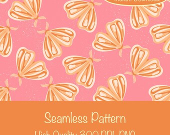 Whimsy Moth Seamless Pattern | Digital Download | Whimsical Insect Surface Design
