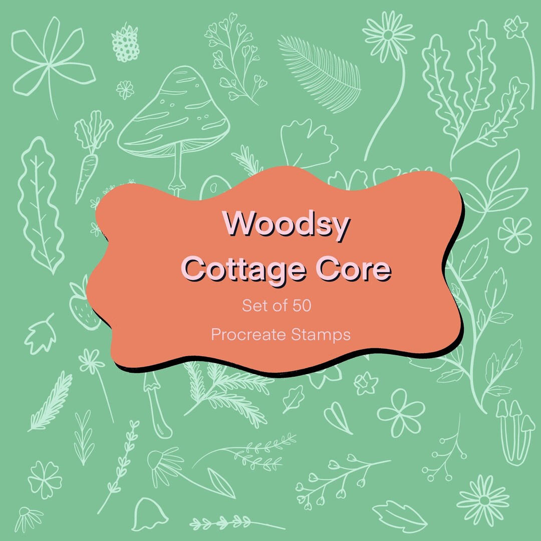 Procreate Stamps, Woodsy Procreate Stamps, Cottage Core Procreate
