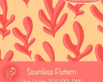 Autumn Leaves Seamless Pattern: Fall Foliage Digital Print (300 DPI PNG)