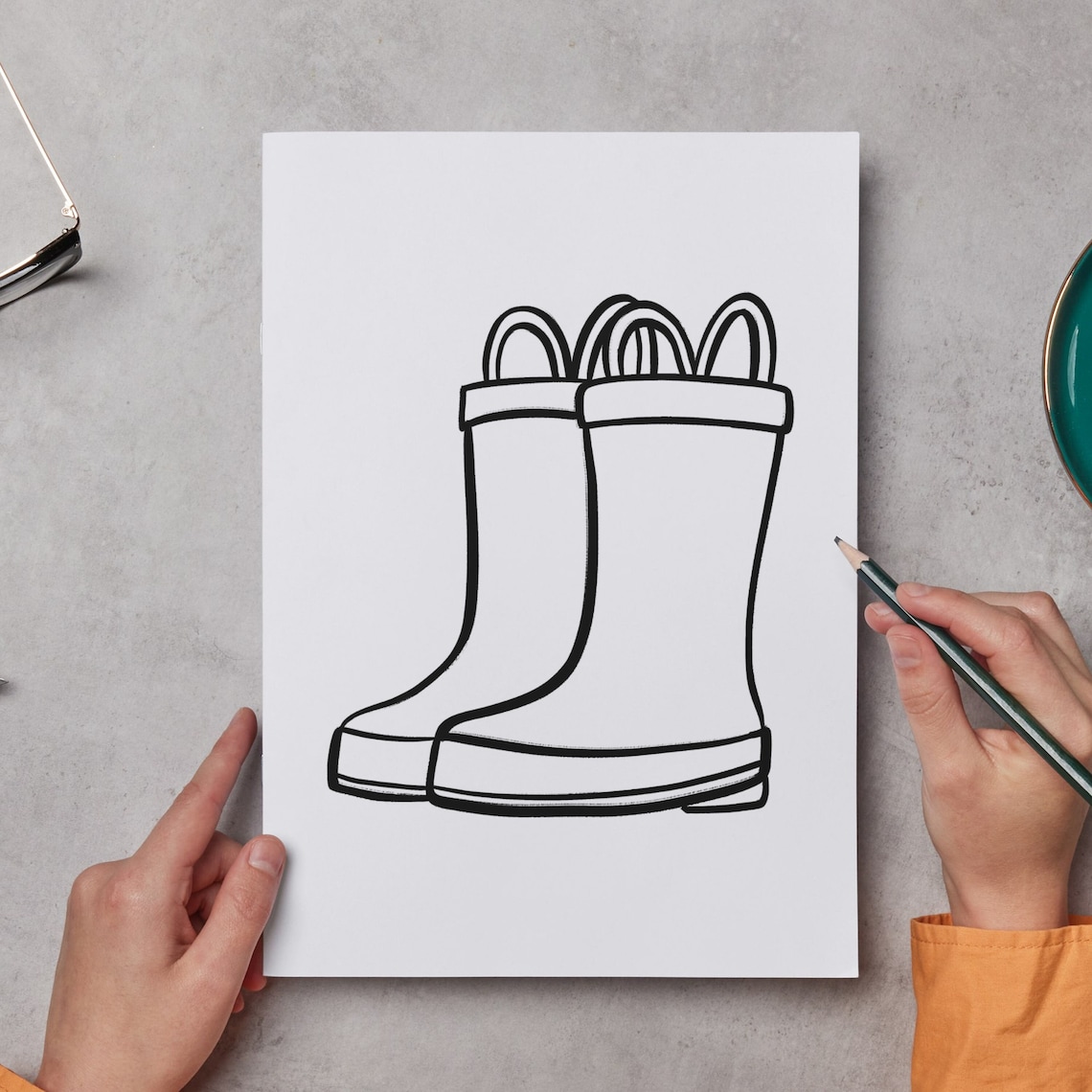 Rain Boots Coloring Page Spring - Il 1140xN.5821726530 Ad87 