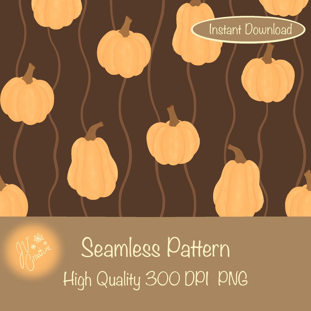 Pumpkin Patch Wavy Stripes Seamless Pattern | Cozy Fall Surface Design ...