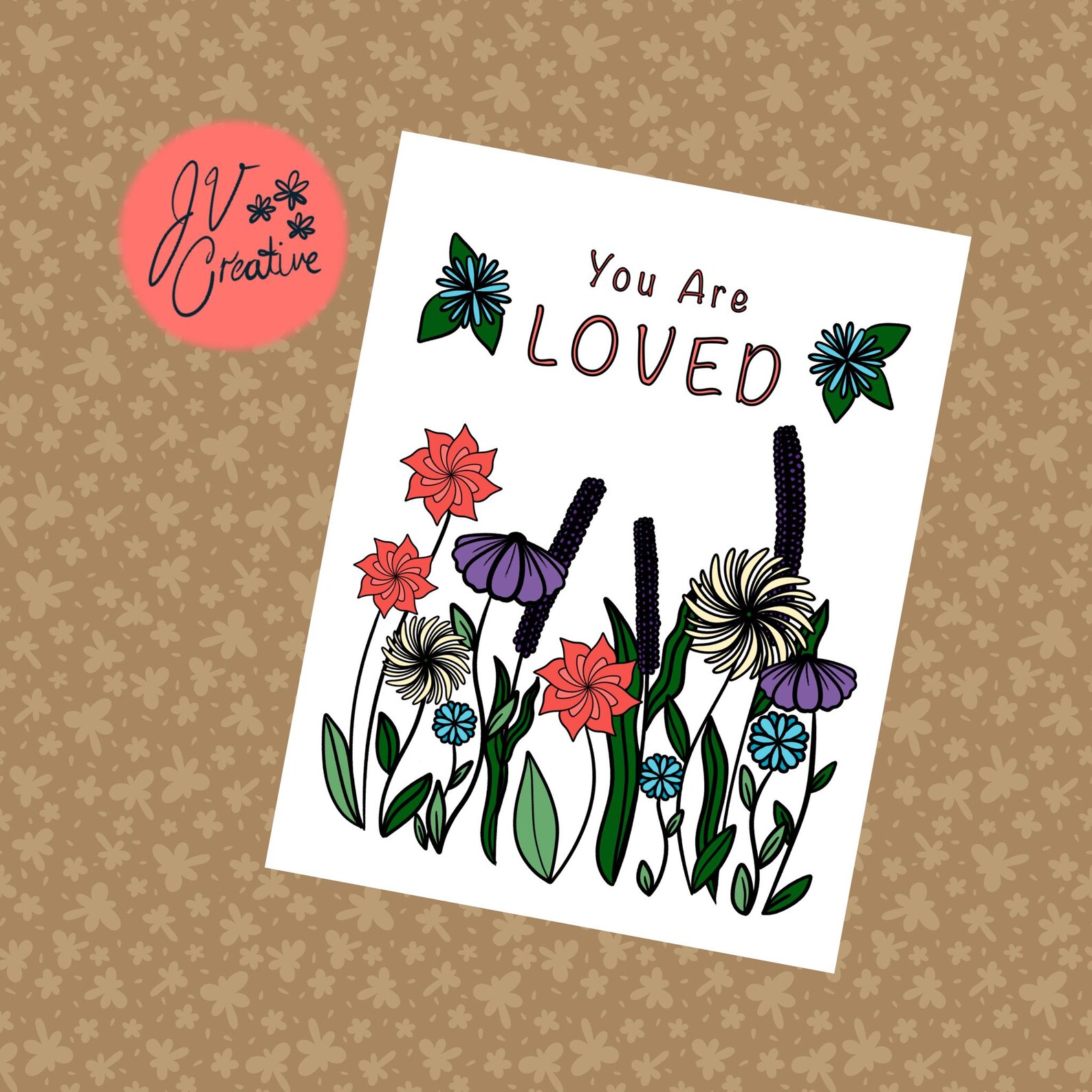 Spring Flowers Coloring Page: Affirmation Art (PDF/JPEG) - Etsy