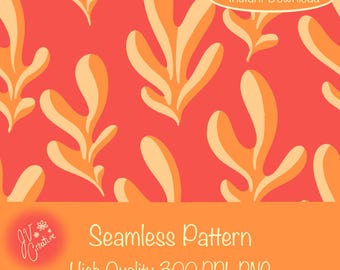 Autumn Leaves Seamless Pattern: Fall Foliage Digital Print (300 DPI PNG)