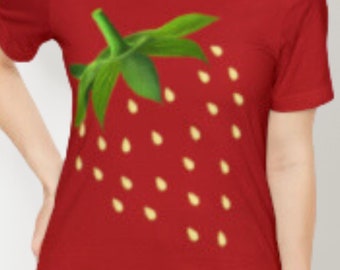Camiseta con gráfico de fresa: Camiseta unisex de frutas