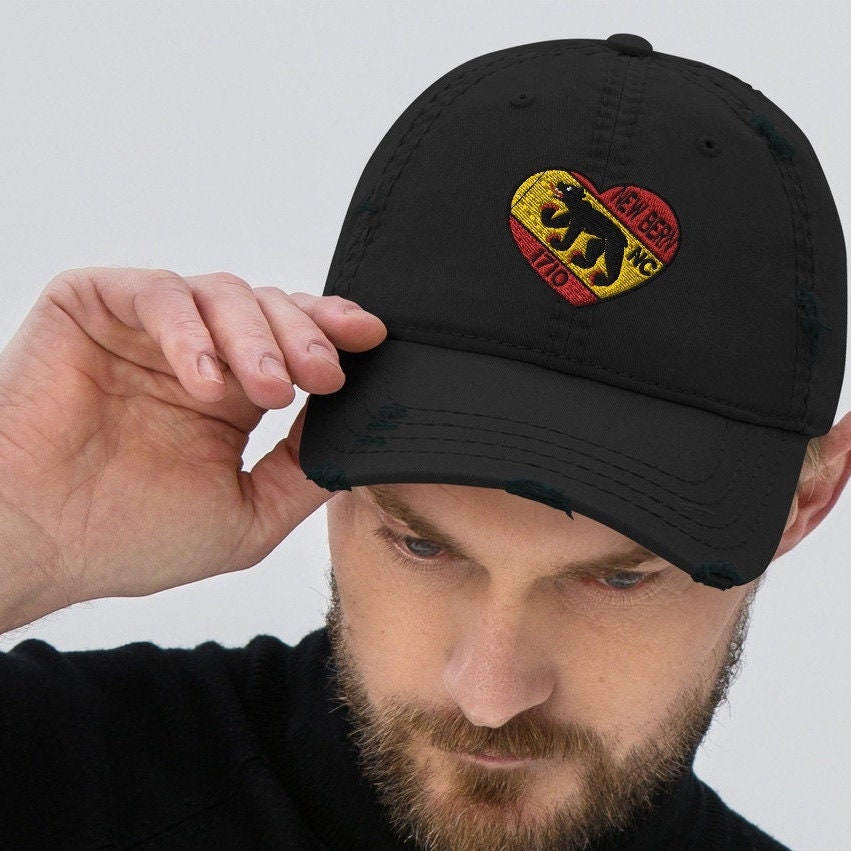 New Bern Heart Flag-Distressed Dad Hat