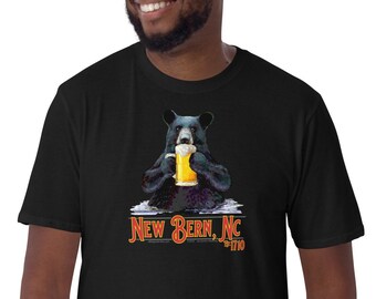 New Bern River Bear Alone- Short-Sleeve Unisex T-Shirt