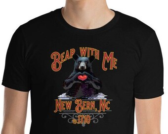 NB River Bear w Heart- Bear With Me- Short-Sleeve Unisex T-Shirt