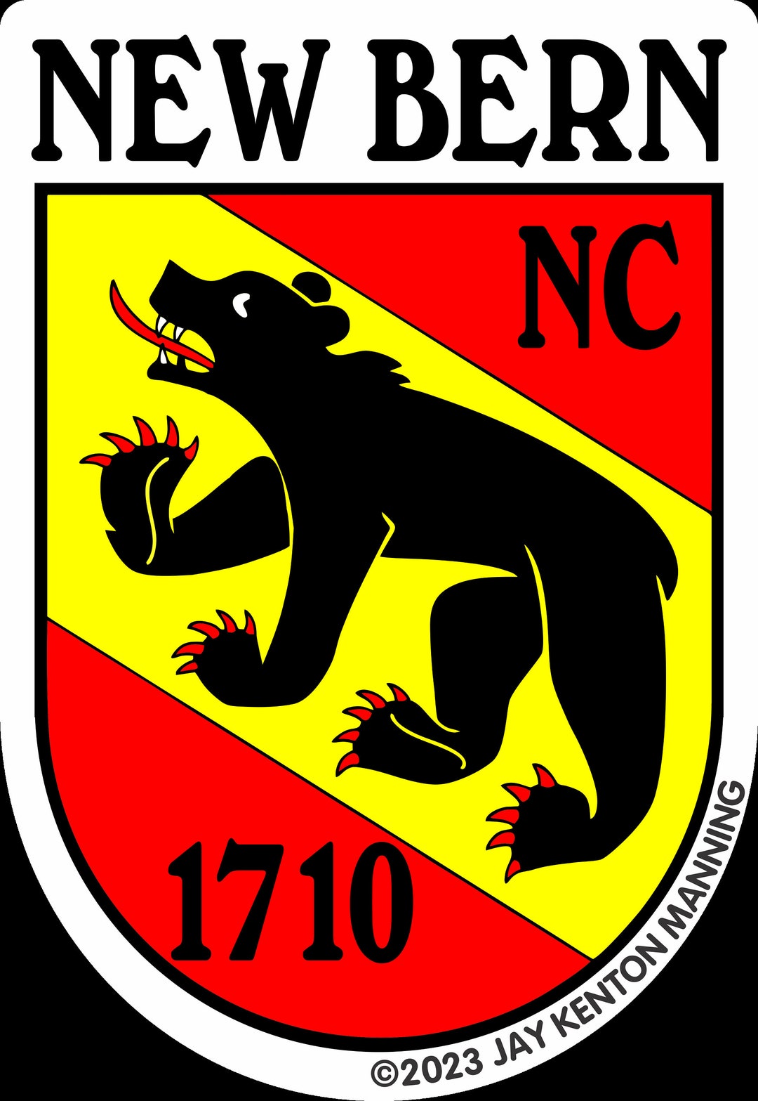 New Bern Banner Shape- Bubble-free Stickers - Etsy