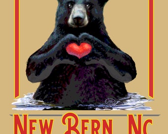 New Bern River Bear- Single Sided Heavy Weight Banner