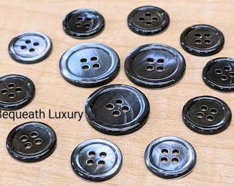 Beautiful Gray Mother of Pearl Suit Buttons, Luxurious High End M.O.P. Button Set for Suits, Sport Coats & Blazers, Perfect for Bespoke Suit