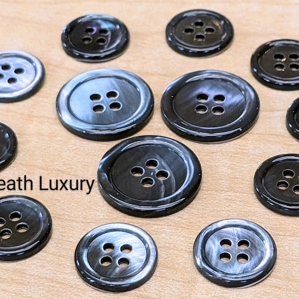 Beautiful Gray Mother of Pearl Suit Buttons, Luxurious High End M.O.P. Button Set for Suits, Sport Coats & Blazers, Perfect for Bespoke Suit