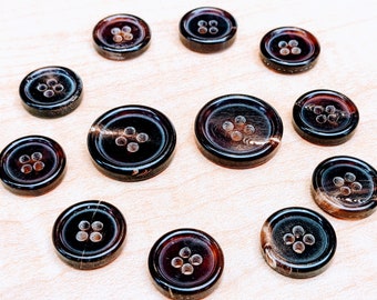 Beautiful Dark Brown Horn Suit Buttons, Luxurious High End Buffalo Horn Button Set for Suits, Sport Coats & Blazers Perfect for Bespoke Suit