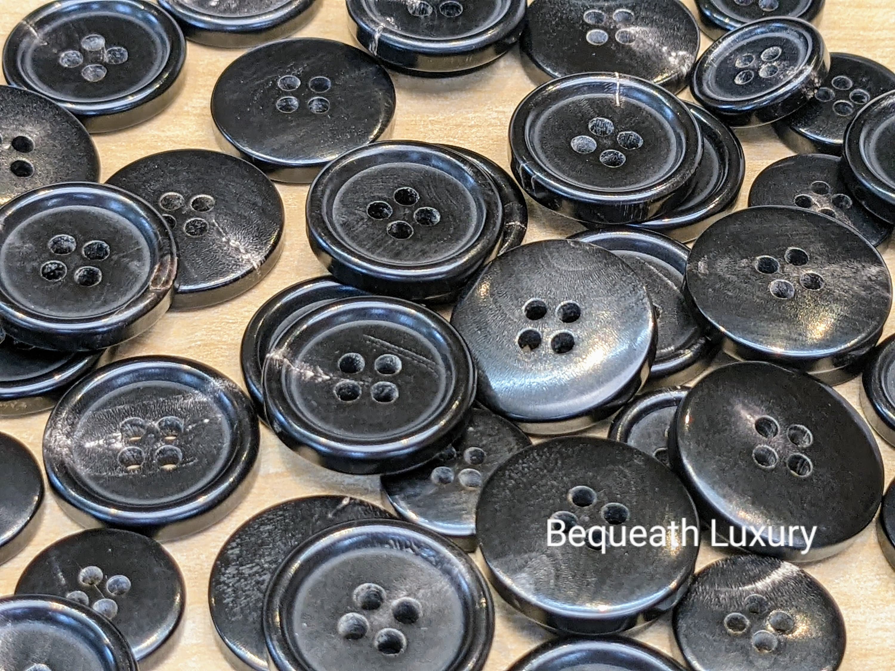 Beautiful Black Horn Suit Buttons, Luxurious High End Buffalo Horn