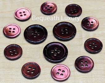 Beautiful Red Mother of Pearl Suit Buttons, Luxurious High End M.O.P. Button Set for Suits, Sport Coats & Blazers, Perfect for Bespoke Suits