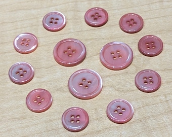 Pale Pink Shell Suit Buttons: Bespoke Blazer Set (20mm & 15mm)